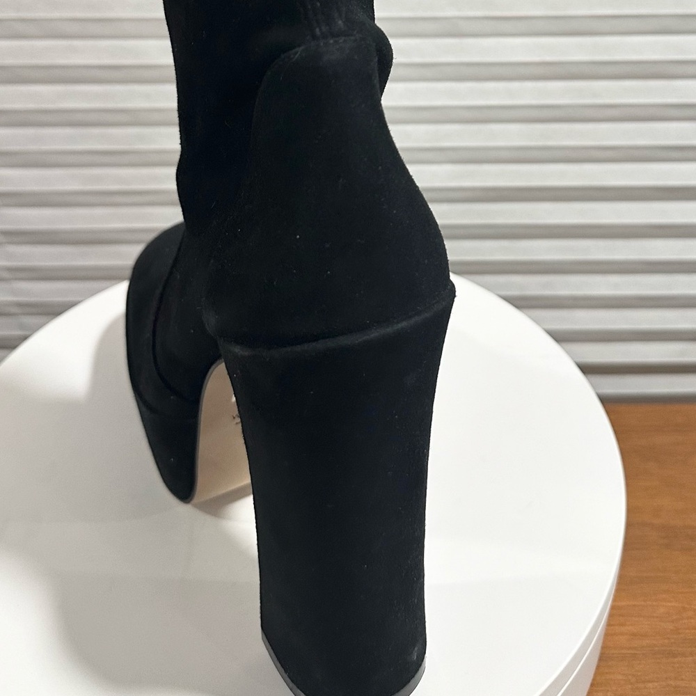 🌹STUART WEITZMAN🌹 Skyhigh Black Platform Booties In Black Size: 9 - Picture 11 of 14